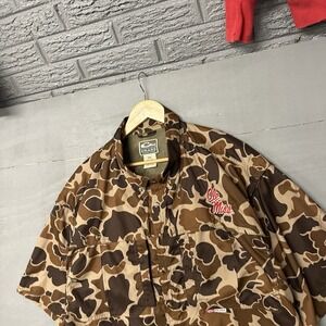 Drake Waterfowl System Camouflage Ole Miss Shirt Men's Size Small Vented Outdoor